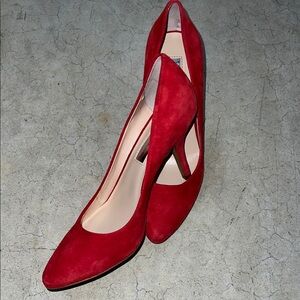 Elegant Red Suede Women's Pumps